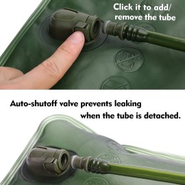 Hydration Bladder, 2L Water Bladder for Hiking Backpack, BPA-Free Leak Proof Water Reservoir Storage Bag, Water Pouch Hydration Pack Replacement for Camping Cycling Running, Military Green Hydration Bladder, 2L Water Bladder for Hiking Backpack, BPA-Free Leak Proof Water Reservoir Storage Bag, Water Pouch Hydration Pack Replacement for Camping Cycling Running, Military Green