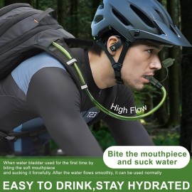 Hydration Bladder, 2L Water Bladder for Hiking Backpack, BPA-Free Leak Proof Water Reservoir Storage Bag, Water Pouch Hydration Pack Replacement for Camping Cycling Running, Military Green Hydration Bladder, 2L Water Bladder for Hiking Backpack, BPA-Free Leak Proof Water Reservoir Storage Bag, Water Pouch Hydration Pack Replacement for Camping Cycling Running, Military Green
