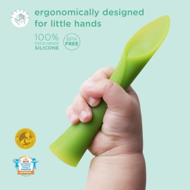 Olababy 100% Silicone Soft-Tip Training Spoon for Baby Led Weaning 2pack Olababy 100% Silicone Soft-Tip Training Spoon for Baby Led Weaning 2pack