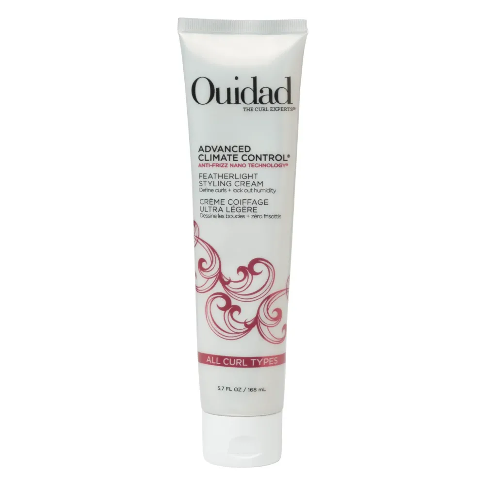 Ouidad Advanced Climate Control Styling Cream, 5.7 fl oz, Featherlight Curl Cream for Curly Hair, Shiny, Hydrated & Frizz-Free Curls, Sulfates, Parabens & Cruelty-Free Curly Hair Products