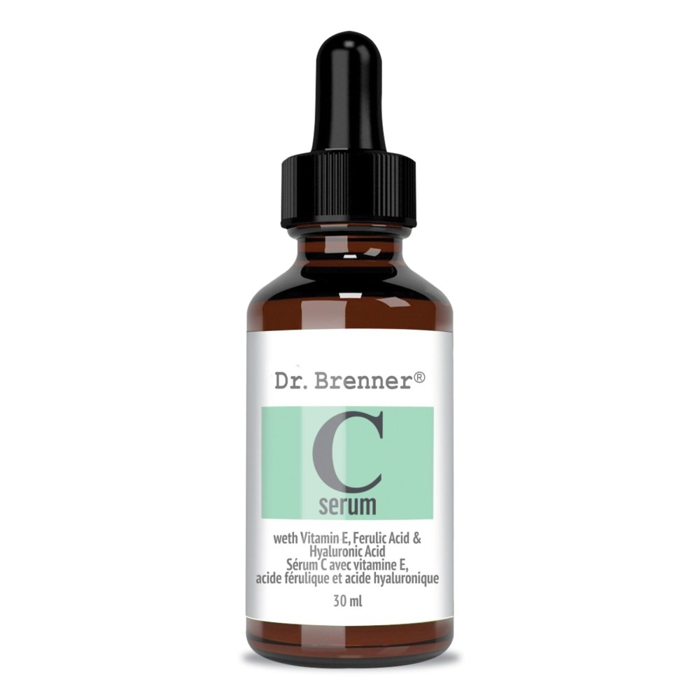 Vitamin C Serum 20% Pure L-Ascorbic Acid, Ferulic Acid, Vitamin E and Hyaluronic Acid for Face and Eyes Natural Anti Aging Anti Wrinkle 1oz. by Dr. Brenner