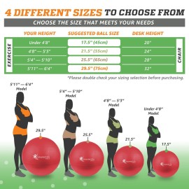 SmarterLife Exercise Ball, Yoga Ball for Fitness, Balance, Stability, or Pregnancy, Gym Ball for Core Workout, Physical Therapy, Yoga Ball Chair for Office, Anti-Slip Anti-Burst (45 cm, Red) SmarterLife Exercise Ball, Yoga Ball for Fitness, Balance, Stability, or Pregnancy, Gym Ball for Core Workout, Physical Therapy, Yoga Ball Chair for Office, Anti-Slip Anti-Burst (45 cm, Red)