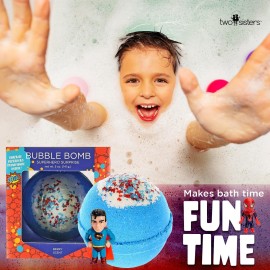 Superhero Bath Bombs for Kids & Boys with Surprise Hero Toys Inside (1 Pack) - Large Bubble Bomb for Boys & Girls - Fruity Scent, Relaxing, Gift for Children, Made in USA by Two Sisters Superhero Bath Bombs for Kids & Boys with Surprise Hero Toys Inside (1 Pack) - Large Bubble Bomb for Boys & Girls - Fruity Scent, Relaxing, Gift for Children, Made in USA by Two Sisters