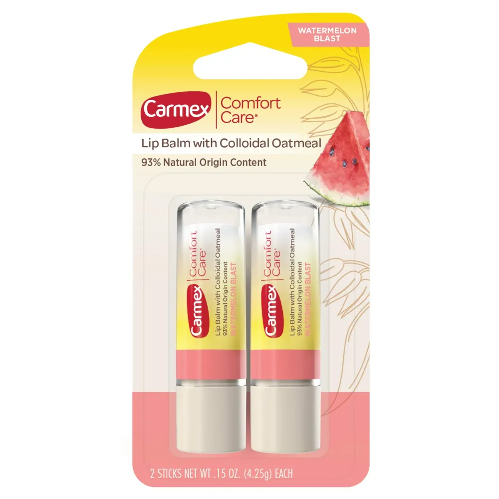 Carmex Comfort Care Lip Balm Stick with Colloidal Oatmeal in Watermelon Blast - 0.15 OZ, 2 Count Carmex Comfort Care Lip Balm Stick with Colloidal Oatmeal in Watermelon Blast - 0.15 OZ, 2 Count