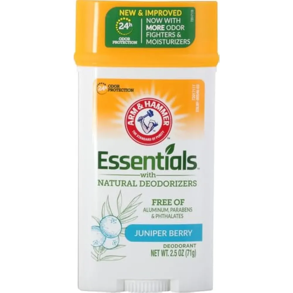 ARM & HAMMER Essentials Solid Deodorant, Clean(Juniper Berry), Wide Stick, 2.5 oz. (Pack of 3) ARM & HAMMER Essentials Solid Deodorant, Clean(Juniper Berry), Wide Stick, 2.5 oz. (Pack of 3)
