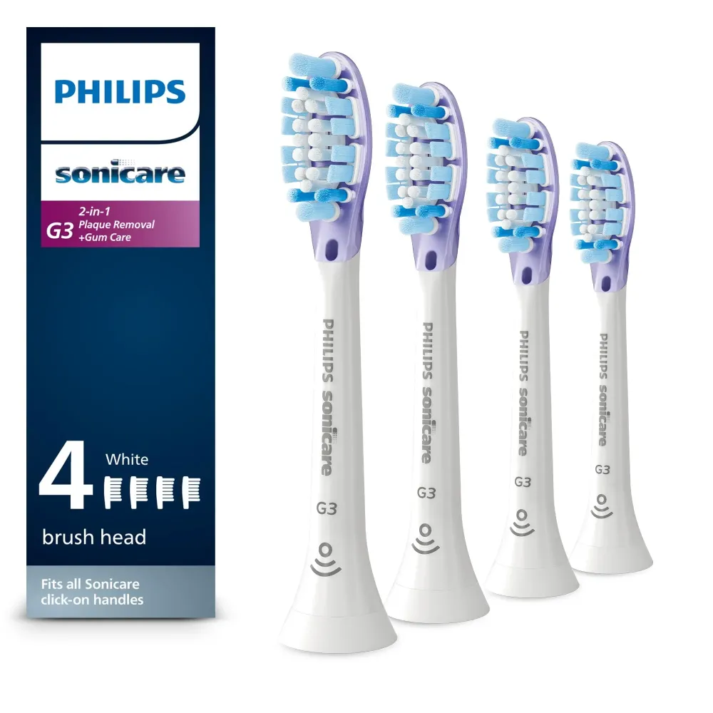 Philips Sonicare Genuine G3 Premium Gum Care Replacement Toothbrush Heads, 4 Brush Heads, White, HX9054/65 Philips Sonicare Genuine G3 Premium Gum Care Replacement Toothbrush Heads, 4 Brush Heads, White, HX9054/65