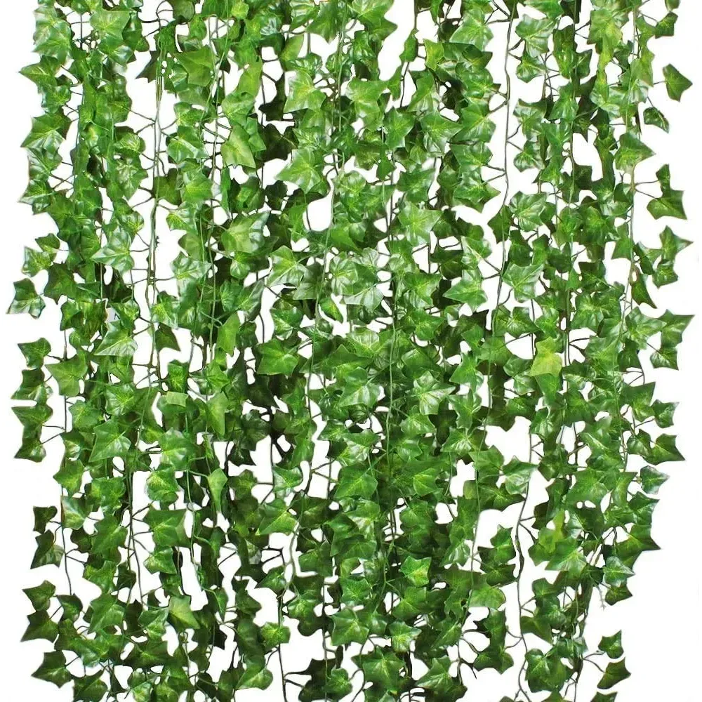 DearHouse 84 Feet 12 Strands Artificial Ivy Leaf Plants Vine Hanging Garland Fake Foliage Flowers Home Kitchen Garden Office Wedding Wall Decor, Green DearHouse 84 Feet 12 Strands Artificial Ivy Leaf Plants Vine Hanging Garland Fake Foliage Flowers Home Kitchen Garden Office Wedding Wall Decor, Green