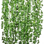 DearHouse 84 Feet 12 Strands Artificial Ivy Leaf Plants Vine Hanging Garland Fake Foliage Flowers Home Kitchen Garden Office Wedding Wall Decor, Green