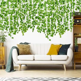 DearHouse 84 Feet 12 Strands Artificial Ivy Leaf Plants Vine Hanging Garland Fake Foliage Flowers Home Kitchen Garden Office Wedding Wall Decor, Green DearHouse 84 Feet 12 Strands Artificial Ivy Leaf Plants Vine Hanging Garland Fake Foliage Flowers Home Kitchen Garden Office Wedding Wall Decor, Green