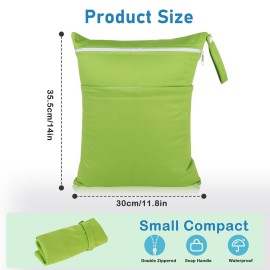 Angel Love Baby Cloth Diaper Wet/Dry Bags, 2 Pack With Two Zippered Pockets, Waterproof Washable Reusable for Travel, Beach, Pool, Gym, Swimsuits or Wet Clothes, L0109 Angel Love Baby Cloth Diaper Wet/Dry Bags, 2 Pack With Two Zippered Pockets, Waterproof Washable Reusable for Travel, Beach, Pool, Gym, Swimsuits or Wet Clothes, L0109