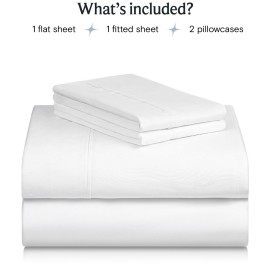 LuxClub 4 PC Queen Sheet Set, Bed Sheets, Deep Pockets 18 Eco Friendly Wrinkle Free Cooling Machine Washable Hotel Bedding Silky Soft - White LuxClub 4 PC Queen Sheet Set, Bed Sheets, Deep Pockets 18 Eco Friendly Wrinkle Free Cooling Machine Washable Hotel Bedding Silky Soft - White