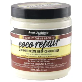 Aunt Jackie\'s Coconut Crme Recipes Coco Repair Deep Hair Conditioner, Delivers Nourishment, Stops Damage, Breakage for Natural Curls, 15 oz Aunt Jackie\'s Coconut Crme Recipes Coco Repair Deep Hair Conditioner, Delivers Nourishment, Stops Damage, Breakage for Natural Curls, 15 oz