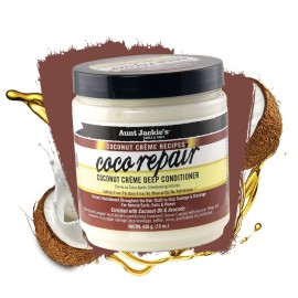 Aunt Jackie\'s Coconut Crme Recipes Coco Repair Deep Hair Conditioner, Delivers Nourishment, Stops Damage, Breakage for Natural Curls, 15 oz Aunt Jackie\'s Coconut Crme Recipes Coco Repair Deep Hair Conditioner, Delivers Nourishment, Stops Damage, Breakage for Natural Curls, 15 oz