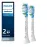 Philips Sonicare C3 2-in-1 Plaque Removal+Whitening Brush Heads, Genuine Replacement Toothbrush Heads, White, 2 Pack, HX9042/65