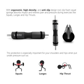 RitFit Upgraded 7 Pack Barbell Squat Pad Set with Resistance Band,2 Safety Straps,2 Gym Ankle Straps and Carry Bag,Workout for Lunges, Hip Thrusts,Protect Neck Shoulder (Black)