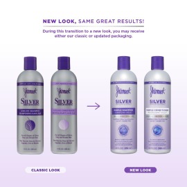 Jhirmack Silver Brightening Purple Shampoo and Conditioner Set for all types of silver, grey, and blonde hair