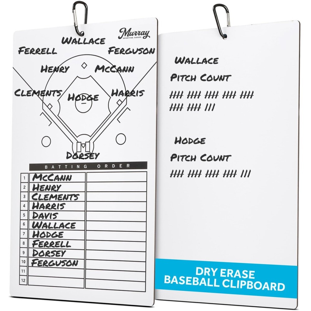 Murray Sporting Goods Dry Erase Coaches Clipboard | Double-Sided Dry Erase White Board (Baseball) Murray Sporting Goods Dry Erase Coaches Clipboard | Double-Sided Dry Erase White Board (Baseball)
