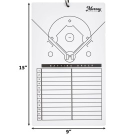 Murray Sporting Goods Dry Erase Coaches Clipboard | Double-Sided Dry Erase White Board (Baseball) Murray Sporting Goods Dry Erase Coaches Clipboard | Double-Sided Dry Erase White Board (Baseball)