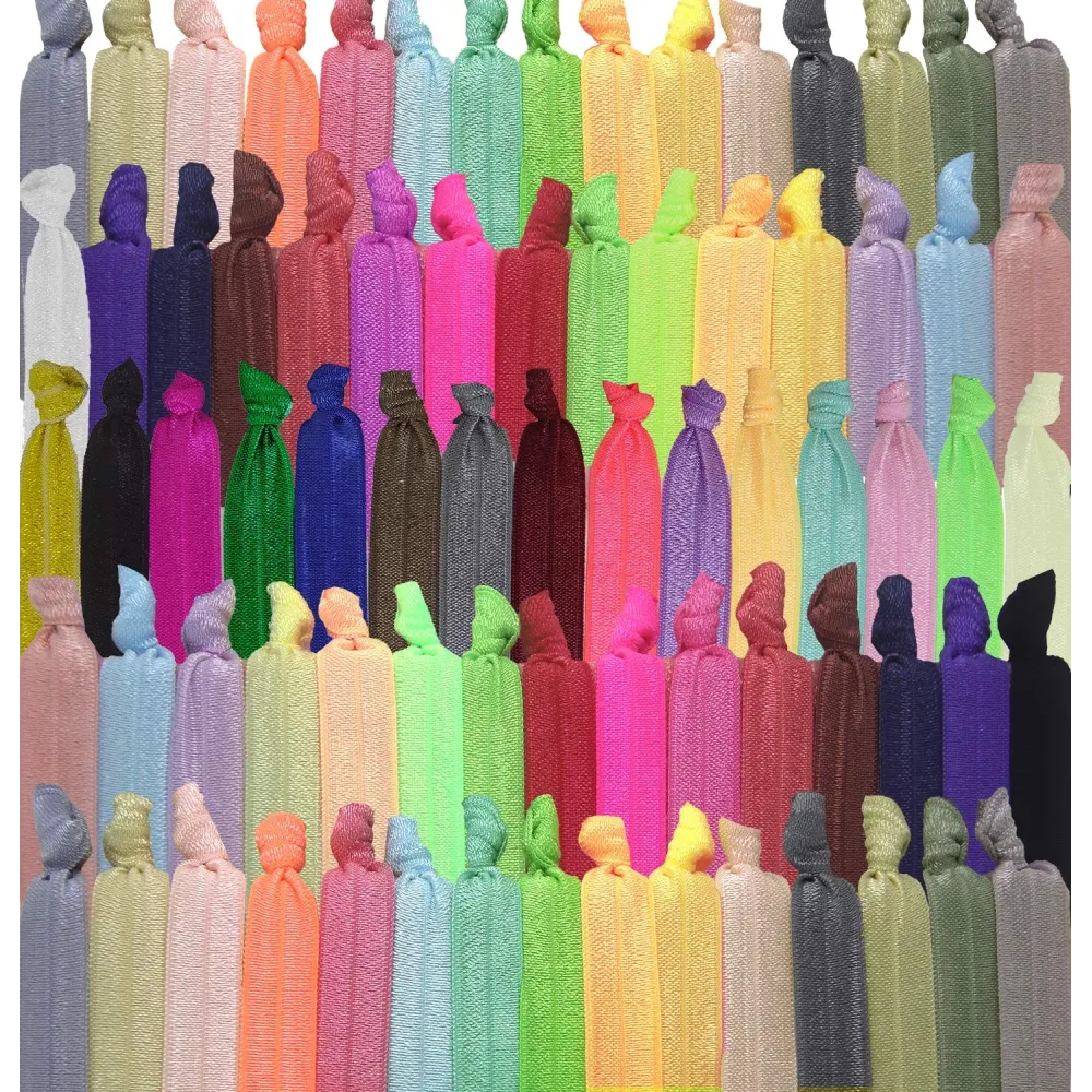 79STYLE 100Pcs No Crease Hair Ties For Women Fabric Hair Ties Cloth Ribbon Hair Scrunchies Knotted Ponytail Holders. Yoga Twist Flat Hair Bands Bulk Elastic Hair Ties Bracelet Grils (Mutil-20Colors)