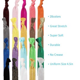 79STYLE 100Pcs No Crease Hair Ties For Women Fabric Hair Ties Cloth Ribbon Hair Scrunchies Knotted Ponytail Holders. Yoga Twist Flat Hair Bands Bulk Elastic Hair Ties Bracelet Grils (Mutil-20Colors)