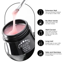 Gellen Professional Extension Poly Gel Soak Off UV Builder Gel Set Acrylic Nail Kit, DIY Home Gel Manicure (15ml, 4 Colors), Peach Clear Pink Lavender Gellen Professional Extension Poly Gel Soak Off UV Builder Gel Set Acrylic Nail Kit, DIY Home Gel Manicure (15ml, 4 Colors), Peach Clear Pink Lavender