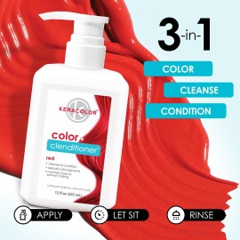 Keracolor Clenditioner Color Depositing Conditioner - Hair Glaze Colorwash, Red, 12 Fl Oz Keracolor Clenditioner Color Depositing Conditioner - Hair Glaze Colorwash, Red, 12 Fl Oz
