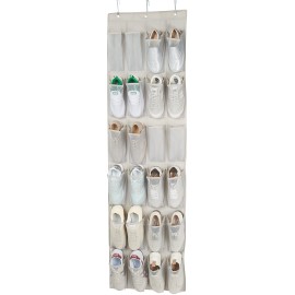 Amazon Basics 24 Medium Pocket Over-the-Door Hanging Shoe Organizer, Light Grey Amazon Basics 24 Medium Pocket Over-the-Door Hanging Shoe Organizer, Light Grey