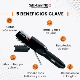 Split-Ender Pro 2 - The Original Cordless Split End Hair Trimmer Automatic Rechargeable Home Tool Hair Clipper 2-in-1 for Dry Damaged Splitting Broken Brittle Straight Curly Frizzy Beauty - Black Split-Ender Pro 2 - The Original Cordless Split End Hair Trimmer Automatic Rechargeable Home Tool Hair Clipper 2-in-1 for Dry Damaged Splitting Broken Brittle Straight Curly Frizzy Beauty - Black