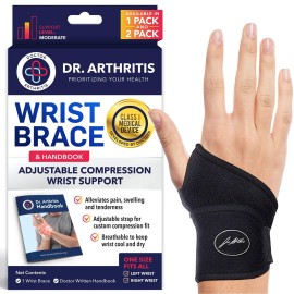 Doctor Developed Wrist Brace, Wrist Wraps for Carpal Tunnel Arthritis, Tendonitis, Hand Support, Ideal for Fitness, Weightlifting - Handbook Included (Wrist Brace 1 Pack) Doctor Developed Wrist Brace, Wrist Wraps for Carpal Tunnel Arthritis, Tendonitis, Hand Support, Ideal for Fitness, Weightlifting - Handbook Included (Wrist Brace 1 Pack)
