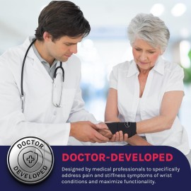 Doctor Developed Wrist Brace, Wrist Wraps for Carpal Tunnel Arthritis, Tendonitis, Hand Support, Ideal for Fitness, Weightlifting - Handbook Included (Wrist Brace 1 Pack) Doctor Developed Wrist Brace, Wrist Wraps for Carpal Tunnel Arthritis, Tendonitis, Hand Support, Ideal for Fitness, Weightlifting - Handbook Included (Wrist Brace 1 Pack)