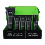 Tiege Hanley Mens Skin Care Set, Advanced Routine (System Level 2) - Face Wash, Scrub, Moisturizer & Eye Cream for Fine Lines, Under-Eye Bags Correction, Smoother Skin Texture