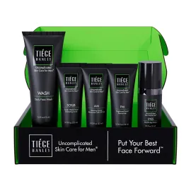 Tiege Hanley Mens Skin Care Set, Advanced Routine (System Level 2) - Face Wash, Scrub, Moisturizer & Eye Cream for Fine Lines, Under-Eye Bags Correction, Smoother Skin Texture Tiege Hanley Mens Skin Care Set, Advanced Routine (System Level 2) - Face Wash, Scrub, Moisturizer & Eye Cream for Fine Lines, Under-Eye Bags Correction, Smoother Skin Texture