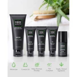 Tiege Hanley Mens Skin Care Set, Advanced Routine (System Level 2) - Face Wash, Scrub, Moisturizer & Eye Cream for Fine Lines, Under-Eye Bags Correction, Smoother Skin Texture Tiege Hanley Mens Skin Care Set, Advanced Routine (System Level 2) - Face Wash, Scrub, Moisturizer & Eye Cream for Fine Lines, Under-Eye Bags Correction, Smoother Skin Texture