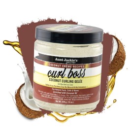 Aunt Jackie\'s Coconut Crme Recipes Curl Boss Coconut Curling Hair Gel for Naural Curls, Coils and Waves, 15 oz Aunt Jackie\'s Coconut Crme Recipes Curl Boss Coconut Curling Hair Gel for Naural Curls, Coils and Waves, 15 oz