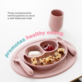 ezpz Mini Mat for 12 Months+ (Sage) - 100% Silicone Placemat + Plate with Suction for Infants + Toddlers - Supports Baby-Led Weaning - for Highchair, Dining Table and Travel ezpz Mini Mat for 12 Months+ (Sage) - 100% Silicone Placemat + Plate with Suction for Infants + Toddlers - Supports Baby-Led Weaning - for Highchair, Dining Table and Travel