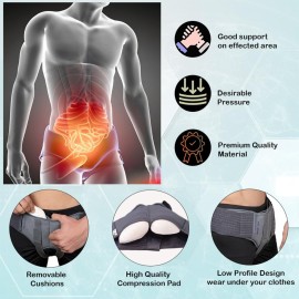 Wonder Care Hernia Belt for Men Inguinal - Hernia Truss, Groin Brace Hernia Support for Men, Removable Compression Pads & Adjustable Groin Straps, Double inguinal Hernia Support for Men, XL