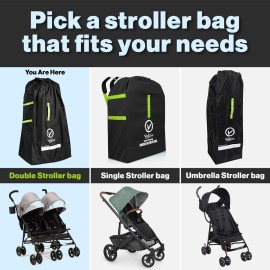 V VOLKGO Large Stroller Bag for Airplane, Double Stroller Cover for Air Travel, Single Jogger & Carrier - Fits Most Sizes, Gate Check Bag, Heavy Duty Durable Water Resistant, waterproof Travel Cover.