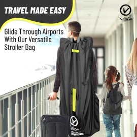 V VOLKGO Large Stroller Bag for Airplane, Double Stroller Cover for Air Travel, Single Jogger & Carrier - Fits Most Sizes, Gate Check Bag, Heavy Duty Durable Water Resistant, waterproof Travel Cover.