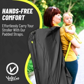 V VOLKGO Large Stroller Bag for Airplane, Double Stroller Cover for Air Travel, Single Jogger & Carrier - Fits Most Sizes, Gate Check Bag, Heavy Duty Durable Water Resistant, waterproof Travel Cover.
