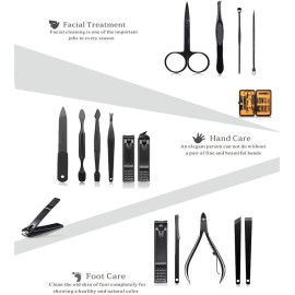 Keiby Citom Professional Stainless Steel Nail Clipper Travel & Grooming Kit Nail Tools Manicure & Pedicure Set of 15pcs with Luxurious Case (Black/Yellow) Keiby Citom Professional Stainless Steel Nail Clipper Travel & Grooming Kit Nail Tools Manicure & Pedicure Set of 15pcs with Luxurious Case (Black/Yellow)