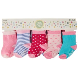 Little Me 20-Pair Newborn Baby Infant & Toddler Girls Socks, 0-12/12-24 Months, Assorted Size Pack, Multi, 20 count (Pack of 1) Little Me 20-Pair Newborn Baby Infant & Toddler Girls Socks, 0-12/12-24 Months, Assorted Size Pack, Multi, 20 count (Pack of 1)