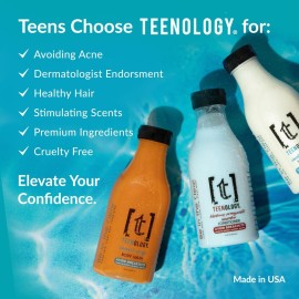 Teenology Shampoo for Teens - Avoid Forehead and Body Breakouts - No Sulfates or Parabens, Noncomedogenic, Natural Botanical Extracts, 16 oz. (Blueberry Pomegranate Cucumber) Teenology Shampoo for Teens - Avoid Forehead and Body Breakouts - No Sulfates or Parabens, Noncomedogenic, Natural Botanical Extracts, 16 oz. (Blueberry Pomegranate Cucumber)