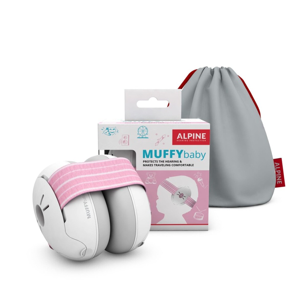 Alpine Muffy Baby Ear Protection for Babies and Toddlers up to 36 Months - CE & ANSI Certified - Noise Reduction Earmuffs - Comfortable Baby Headphones Against Hearing Damage & Improves Sleep - Pink Alpine Muffy Baby Ear Protection for Babies and Toddlers up to 36 Months - CE & ANSI Certified - Noise Reduction Earmuffs - Comfortable Baby Headphones Against Hearing Damage & Improves Sleep - Pink