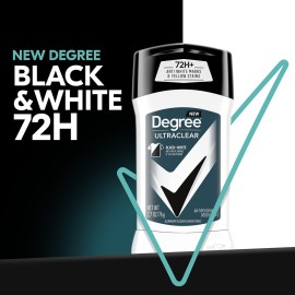 Degree Men UltraClear Antiperspirant Deodorant Black + White 72-Hour Sweat & Odor Protection Antiperspirant For Men With MotionSense Technology 2.7 Ounce (Pack of 4) Degree Men UltraClear Antiperspirant Deodorant Black + White 72-Hour Sweat & Odor Protection Antiperspirant For Men With MotionSense Technology 2.7 Ounce (Pack of 4)