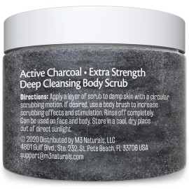 Exfoliating Charcoal Scrub with Collagen & Stem Cells - Salt Scrub for Body Toning, Cellulite, Armpit Detox, and Skin Smoothing for Face, Feet, and Body by M3 Naturals. Exfoliating Charcoal Scrub with Collagen & Stem Cells - Salt Scrub for Body Toning, Cellulite, Armpit Detox, and Skin Smoothing for Face, Feet, and Body by M3 Naturals.