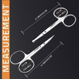 Utopia Care Eyebrow Scissors, Professional Stainless Steel Small Shears for Men and Women, Nose Hair Scissors for Grooming Mustache, Beard, Eyelashes, Ear Hair Trimming, Silver