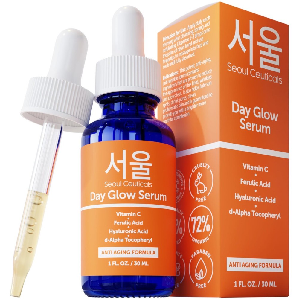 SeoulCeuticals Korean Skin Care 20% Vitamin C Hyaluronic Acid Serum + CE Ferulic Acid - Potent Anti Aging, Anti Wrinkle Korean Beauty 1oz SeoulCeuticals Korean Skin Care 20% Vitamin C Hyaluronic Acid Serum + CE Ferulic Acid - Potent Anti Aging, Anti Wrinkle Korean Beauty 1oz
