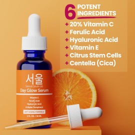 SeoulCeuticals Korean Skin Care 20% Vitamin C Hyaluronic Acid Serum + CE Ferulic Acid - Potent Anti Aging, Anti Wrinkle Korean Beauty 1oz SeoulCeuticals Korean Skin Care 20% Vitamin C Hyaluronic Acid Serum + CE Ferulic Acid - Potent Anti Aging, Anti Wrinkle Korean Beauty 1oz
