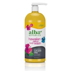 Alba Botanica Hawaiian Detox Body Wash, Anti-Pollution Volcanic Clay, 32 Oz