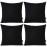 Thmyo 4-Pack 100% Cotton Comfortable Solid Decorative Throw Pillow Case Square Cushion Cover Pillowcase Sublimation Blank Pillow Covers Christmas DIY Throw Pillowcase for Sofa(18x18inch/45x45cm,Black)
